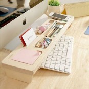 a mini plain office holder for various stuff, you can hide your keyboard under it