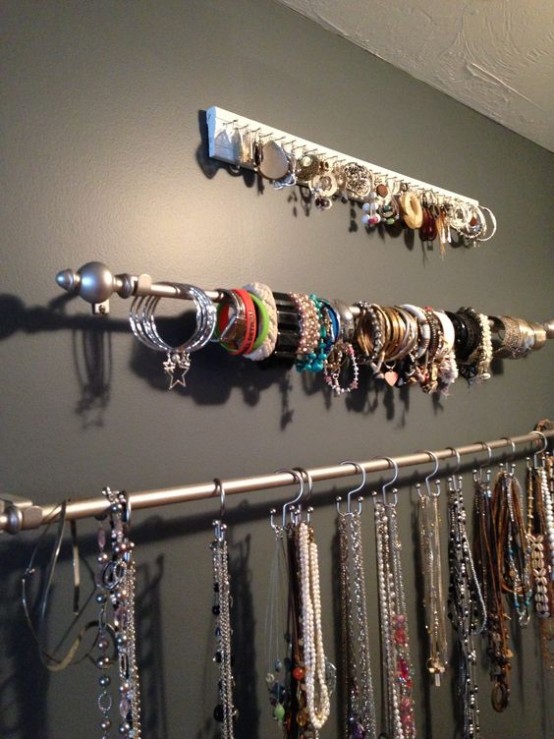 how to organize your jewelry in a comfy way: 40 ideas