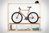 a lightweight shelving unit of wood and plywood can be used to store bikes, shoes and some other stuff you may need and can be placed in many rooms