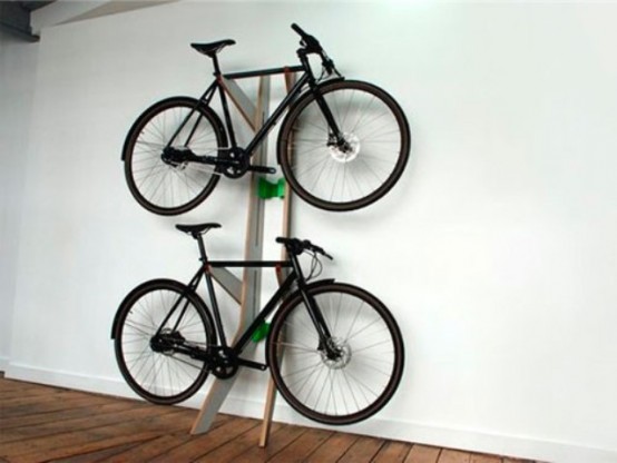 a creative plywood stand for two bikes is a gorgeous idea to hold them and to store them comfortably and with style at the same time, this piece won't spoil the look of your space