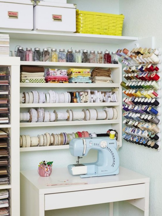 40 Ideas To Organize Your Craft Room In The Best Way - DigsDigs