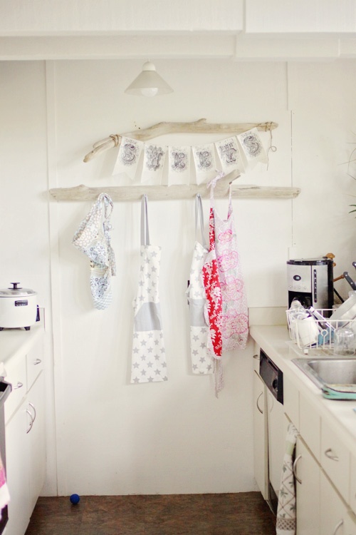 driftwood hangers and holders for kitchen decor - hang whatever you want there
