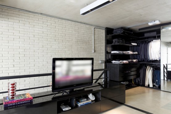 Idustrial Loft Design With Brick Walls