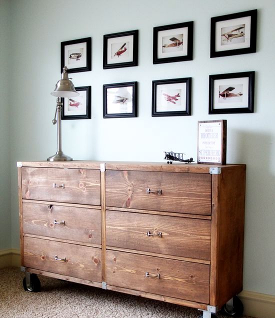 a rustic Tarva hack stained dark and on casters is a great fit for an industrial or rustic interior