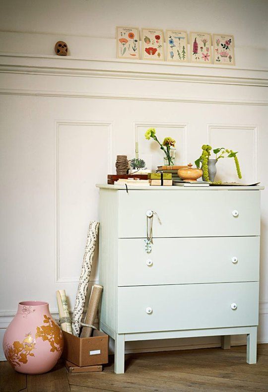 a simple mint-painted Tarva dresser for a tender pastel touch in your space
