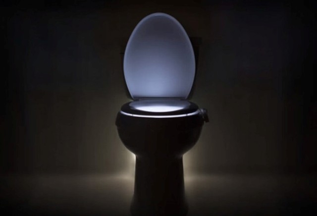 Picture Of illumibowl toilet seat lights in different lights  1
