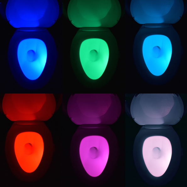 Picture Of illumibowl toilet seat lights in different lights  4