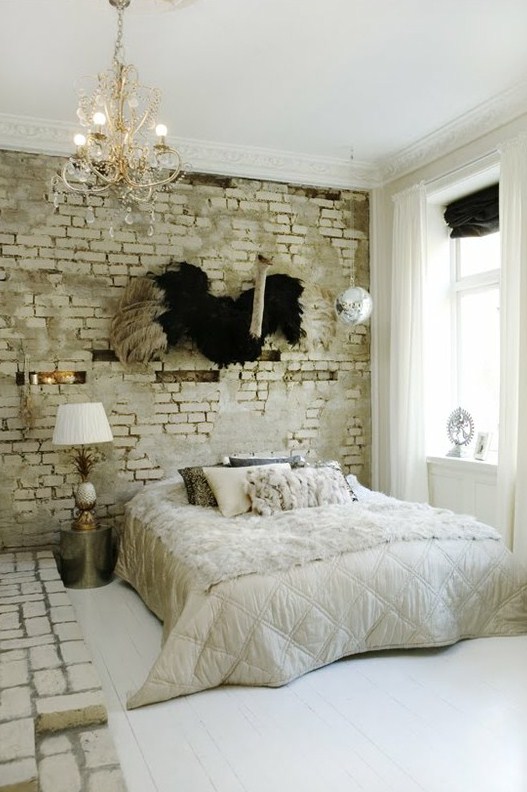 75 Impressive Bedrooms With Brick Walls Digsdigs