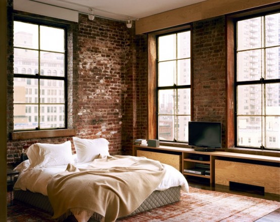 Brick Wall Bedroom Decor