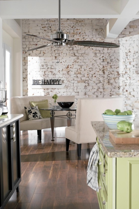 37 Impressive Whitewashed Brick Walls Designs - DigsDigs