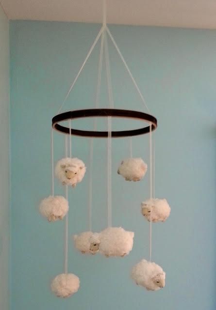 a fun and cool sheep mobile will be a nice idea for any nursery and your kid will be able to count sheep easily