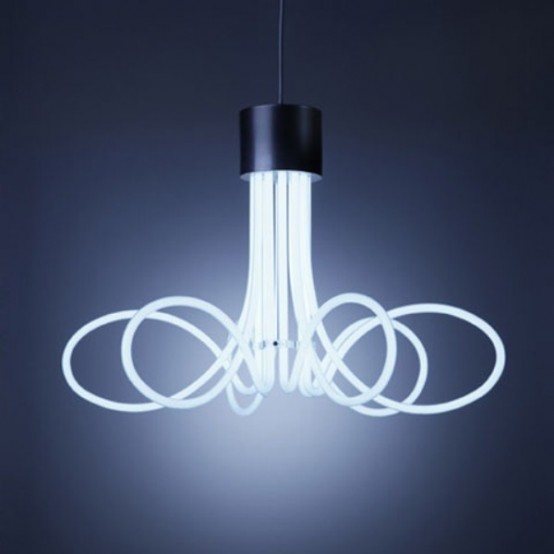 Industrial And Minimalist Neon Chandeliers