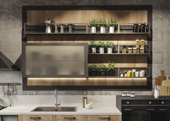 Industrial And Rustic Loft Kitchen By Snaidero