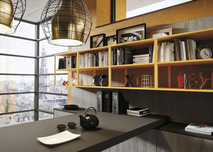 Industrial Loft Kitchen With Light Wood In Design