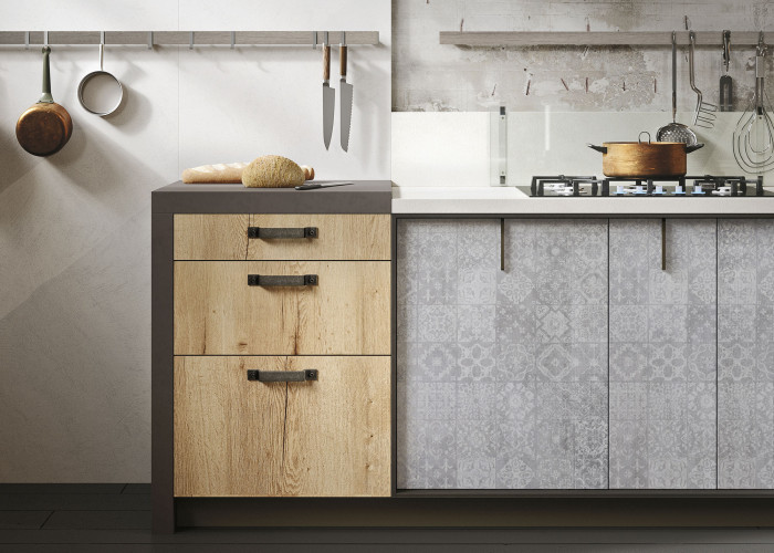 Industrial Loft Kitchen With Light Wood In Design