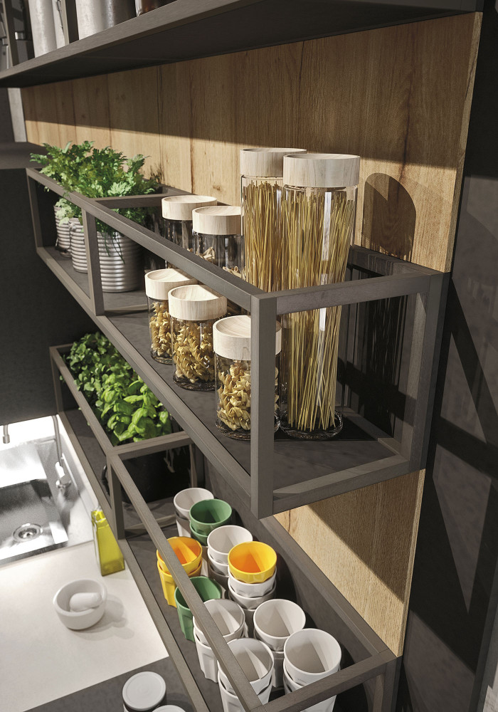Industrial Loft Kitchen With Light Wood In Design