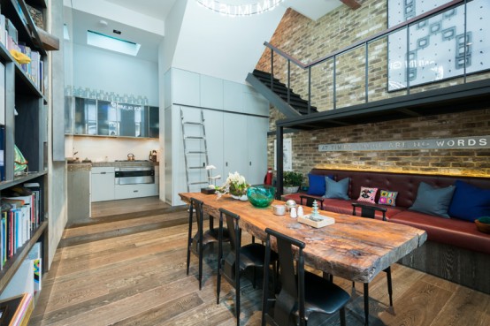 Industrial Masculine Loft Designed With Minimalist Zones