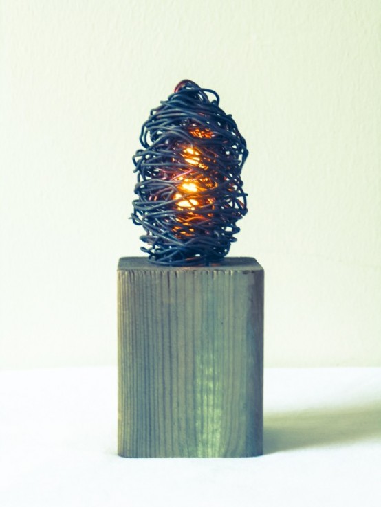 Industrial Wood And Metal Eco Lamp From Scraps