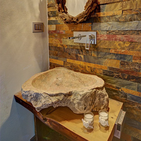 Inviting Italian Chalet Completely From Wood And Stone