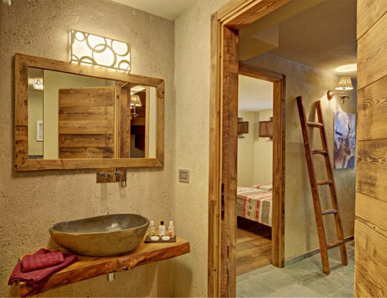 Inviting Italian Chalet Completely From Wood And Stone