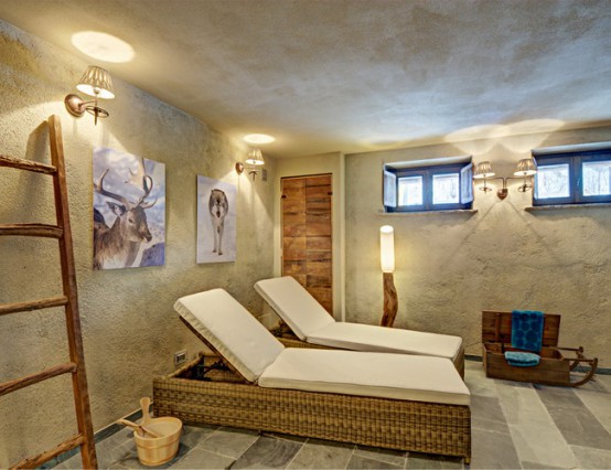Inviting Italian Chalet Completely From Wood And Stone