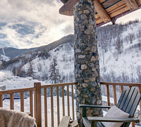 Inviting Italian Chalet Completely From Wood And Stone