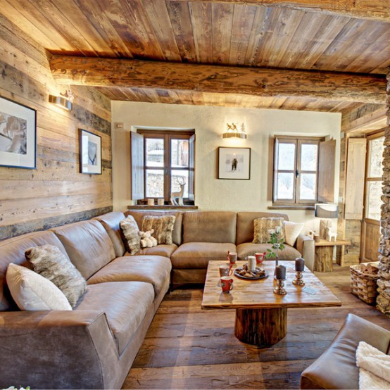 Inviting Italian Chalet Completely From Wood And Stone