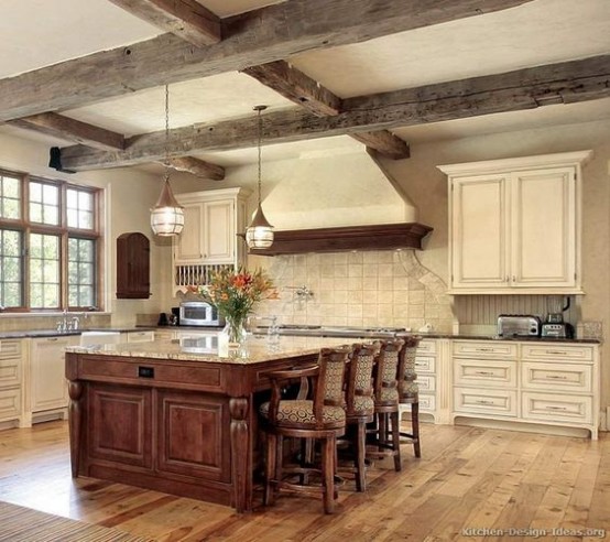 36 Inviting iKitcheni iDesignsi With Exposed Wooden Beams 36 Inviting iKitcheni iDesignsi With Exposed Wooden Beams