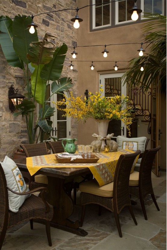 Inviting Outdoor Dining Spaces In Various Styles