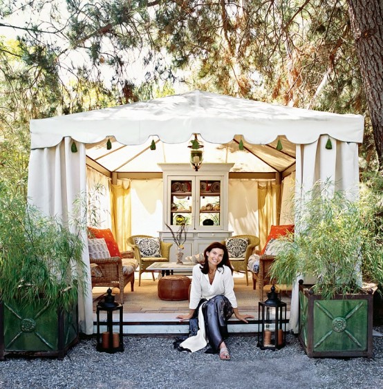 Italian Canvas Tent Veranda Decorated In Different Styles