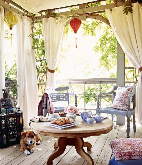 Italian Canvas Tent Veranda Decorated In Different Styles