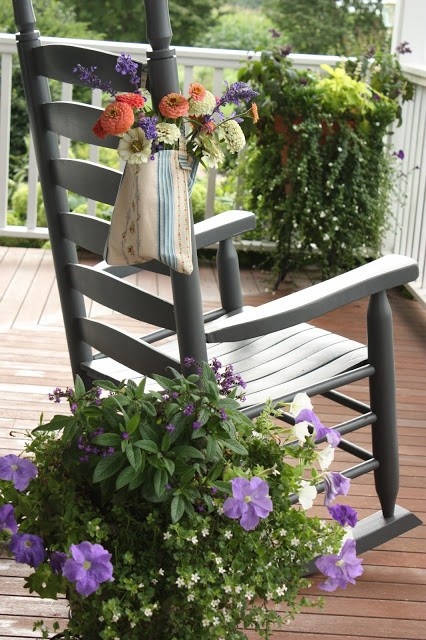 if you don't have much space, just place a chair and some potted flowers and greenery