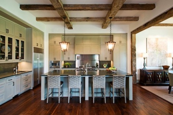 When you have a really big kitchen island you definitely need to make a seating area.