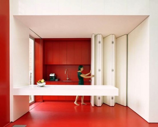 Kitchen With Folding Panels To Transform The Space