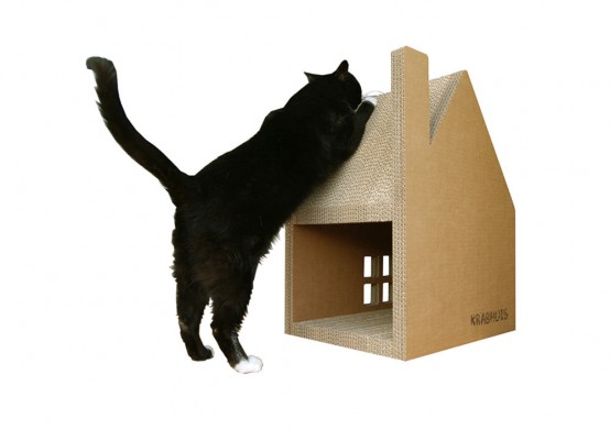 Krabhuis Cardboard House For Cats To Scratch