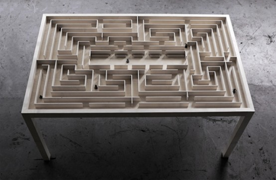 Labyrinth Dining Table With A 3d Maze Under The Top