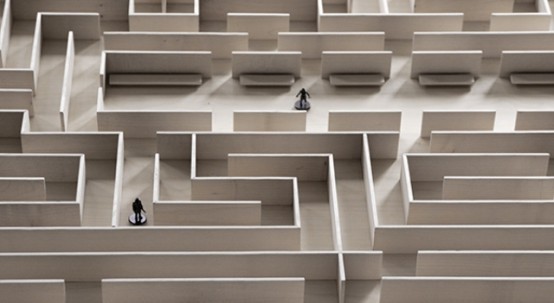 Labyrinth Dining Table With A 3d Maze Under The Top