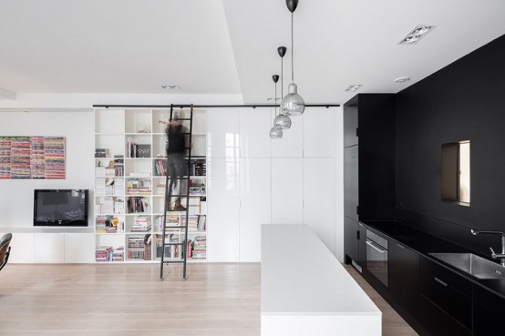 Laconic And Functional Paris Loft With Built In Storage