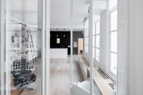 Laconic And Functional Paris Loft With Built In Storage