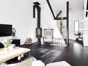 Laconic Black And Whte Loft With Vintage Touches
