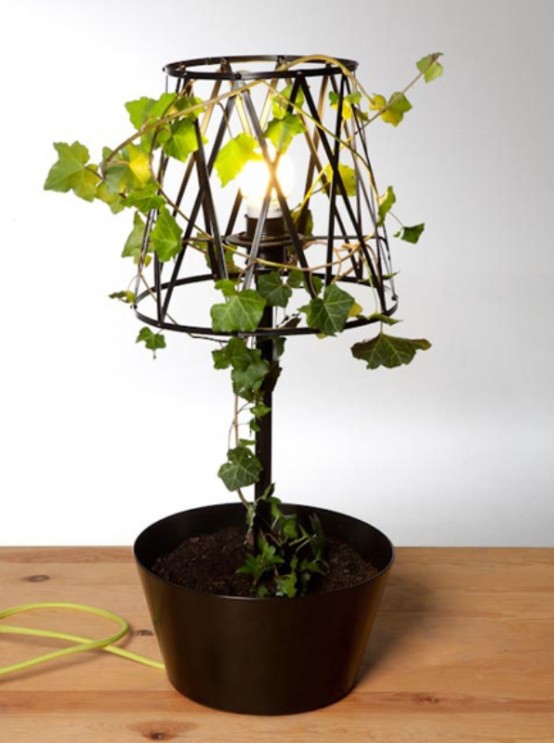 Lamp With A Potted Plant To Bring Green To Your Interior