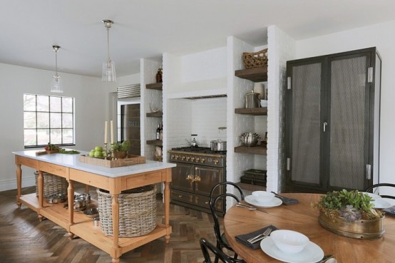 Large Eat In Kitchen With French Range And Industrial Touches