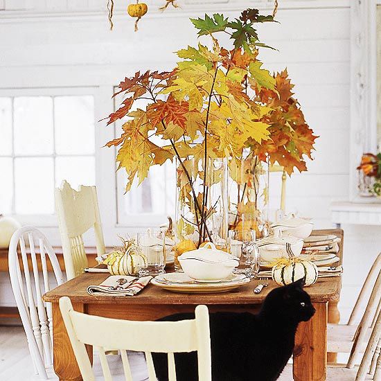 Details about   Fall Leaf Table Centerpiece 4ct Thanksgiving Decor FREE SHIPPING BT 