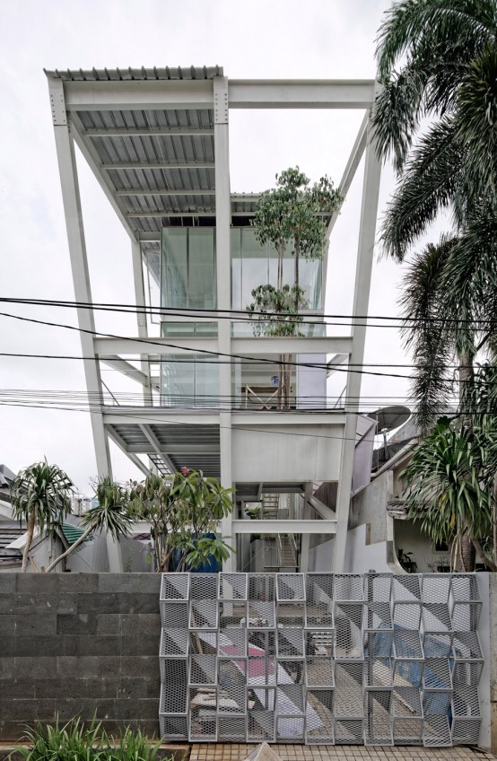 Leaning Rumah Miring House With Minimalist Decor
