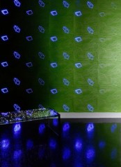 Led Wallpaper With Computer Chips Pattern