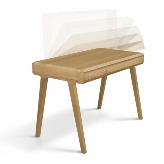 Light Fino Secreatery Desk Of Solid Wood