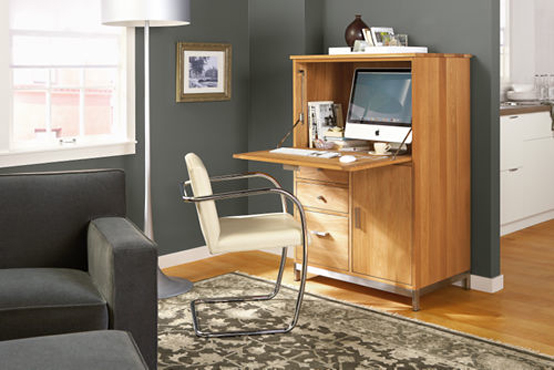 Linear Armoire With Desk