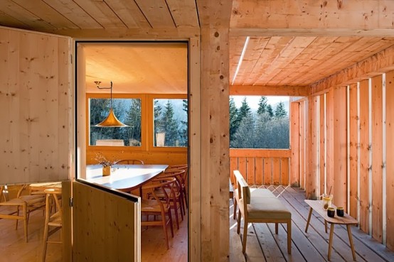 Little Swiss Chalet In Blond Honey Wood