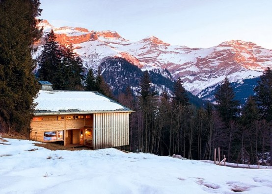 Little Swiss Chalet In Blond Honey Wood