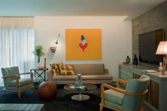 Lively Brazilian Apartment With Humorous Artwork And Vintage Pieces